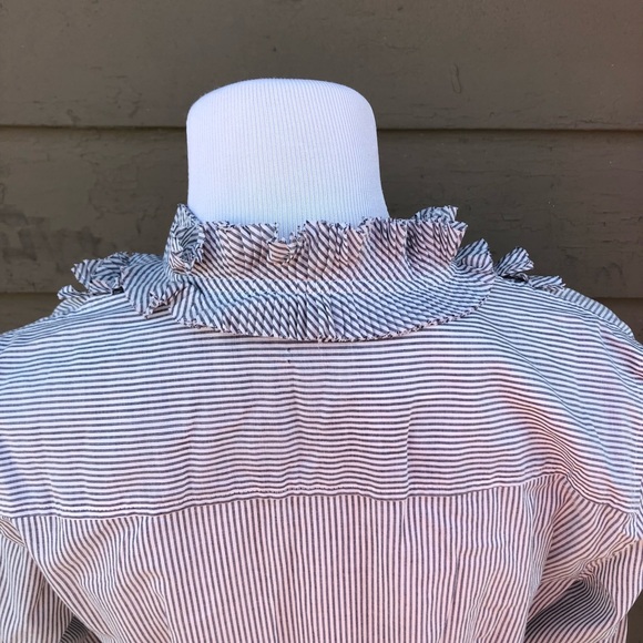 NWT! J Crew frayed ribbon pinstripe buttondown! - Picture 6 of 7
